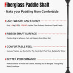 Kayak Paddles with Fiberglass Shaft and Reinforced PP Blade, Floating Adjustable Kayaking Oars, 3 Piece, 220-240 cm/86-94 Inches, 240-260 cm/94-102 Inches