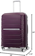 Samsonite Freeform Medium Luggage with Dual 360° Spinner Wheels - Checked Suitcase - TSA Lock, Airline-Approved - Lightweight Durable Polypropylene Expandable Hardshell - Amethyst Purple