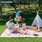 K Y KANGYUN Extra Large Picnic Blanket Outdoor Beach Blankets, Water-Resistant Foldable Sandproof Blankets Cute Picnic Mat for Beach, Camping Grass Lawn Park Mats (Tan Gingham, 80x60 in)