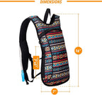Vibe Festival Gear Hydration Pack Backpack with 2L Water Bladder for Women, Men, Teens, Kids - Hydropack Hydro Sports, Outdoor, Running, Camping, Hiking, Festivals, Raves