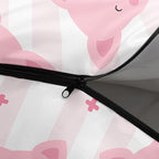 AILONEN Pink Lovely Rabbit Sleeping Bag for Girls Kids Adults,Warm and Cool Weather,Lightweight,Waterproof Backpacking,Cartoon Flowers Printed Bunny Sleeping Bag for Camping