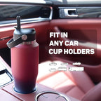 40oz Water Bottle Insulated with Straw,Leak Proof Water Bottles Fit in Car Cup Holder，Mens Water Bottle Stainless Steel for Gym,Hiking,Travel，Sport,Bpa free