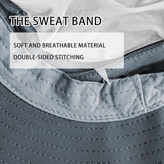 Sun Hats for Men Women Fishing Hat UPF 50+ Breathable Wide Brim Bucket Hats Summer UV Protection Safari Hat with Neck Flap