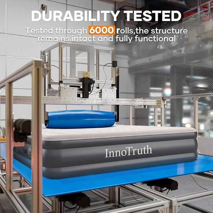 InnoTruth Twin Air Mattress with Built in Pump, Inflatable Blow up Mattress, 18" Raised Colchones Inflables Air Bed, Back to School Supplies, Ideal for Home and Outdoor Camping, 300lb Weight Capacity