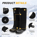 Leg Gaiters 100% Waterproof Adjustable Shoe Snow Boot Guard Gators for Hiking Shoe Cover Hunting Snowshoeing Climbing Walking for Women Men