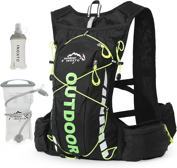Hydration Pack Backpack，IX INOXTO Running Hydration Vest with 1.5L ( 50 oz) Water Bladder for Men Women，Lightweight Water Backpack for Hiking Cycling Climbing Camping
