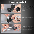 Retractable Travel Clothesline, Portable Clothes Line with Heavy Duty Pulleys & Carabiners, Windproof Clothes Drying Rope for Outdoor Camping, Travel, Indoor Home Use (White, 19 Feet with Clips)
