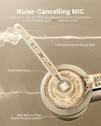Wireless Headset with AI Noise Cancelling Microphone Bluetooth Headset - Bluetooth V5.2 Headphones with USB Dongle & Mic Mute for Computer/Laptop/PC/iPhone/Android/Cell Phones/Zoom-Apricot