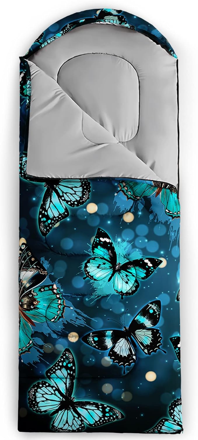 QOOMO Animals Camping Sleeping Bags,3 Season Warm & Cool Weather,Lightweight,Waterproof Sleeping Bags for Adults & Kids,Traveling,and Outdoors,Camping Gear Equipment