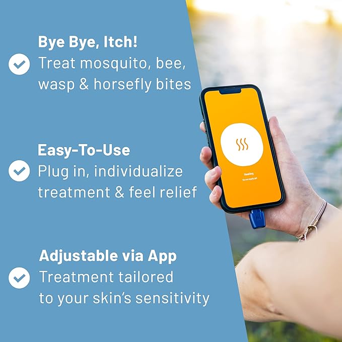 heat it - Smartphone-Powered Insect Bite Healer - Chemical-Free Relief from Itching & Pain just with Concentrated Heat - for iPhone 15/16 & Android (USB-C)