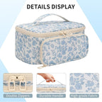 OCHEAL Makeup Bag, Multifunctional Make Up Bags Large Compact Makeup Bag Organizer Cosmetics Toiletry Brushes Storage Case for Women Girls Makeup Case with Handle Divider-Floar