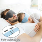 Sleep Mask - Total Blackout 3D Sleeping Mask, Super Lightweight & Silky Soft Eye Mask for Sleeping, Fully Adjustable Fit for Home, Office, Traveling, Meditation, Yoga, Light Blue