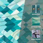 Outdoor Camping Blanket with Sherpa Lining, Extra Warm Thick Camp Blankets and Puffy Ultralight Soft Poncho DWR Camping Quilt for Cold Weather, Adventure, Sleeping, Backpacking 78"x 56"