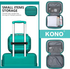 Kono Carry On Luggage Set Lightweight Airline Approved Carry On Suitcase with TSA Lock Spinner Wheels Durable Luggage Hardside Turquoise