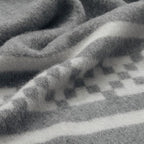 Thick Alpaca Wool Blanket Heavyweight for Camping Outdoors Indoors Soft Peruvian Alpaca Wool Blankets That Come in Twin Queen King Size Ethnic Design (Soft Gray/Silver Gray, Twin)