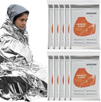 10 Pack Emergency Mylar Thermal Blankets - 63"x83" Extra Large Survival Space Blankets, Heavy Duty Reflective Camping Gear for First Aid, Hiking & Outdoor Safety (Sliver-Sliver)