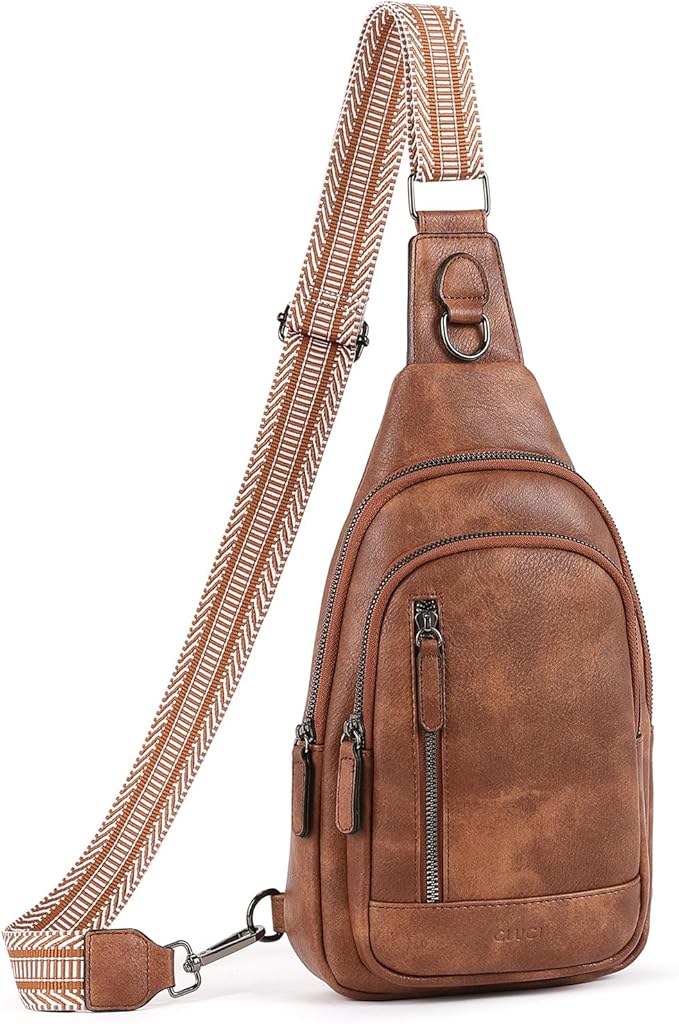 CLUCI Crossbody Bags for Women Men,Leather Sling Bag Cross Body Backpack for Woman Gifts for Women Birthday Unique
