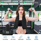 BOGI Microfiber Travel Sports Towel-Quick Dry Soft Lightweight Absorbent Compact for Camping Gym Beach Bath Yoga Backpacking (S:16''x32'',2Pcs-Black)