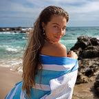 Quick Dry Towel Extra Large 78x35 Inch - Microfiber Beach Towel - Perfect for Beach, Travel, Swimming, Pool, Yoga, Hiking, Camping - Lightweight, Fast Drying, Compact for Adults (Maldives)