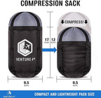 VENTURE 4TH Backpacking Sleeping Bag – XXL, Double and Single Sizes - Lightweight Warm & Cold Weather Sleeping Bags for Adults, Kids & Couples – Ideal for Hiking, Camping & Outdoor Adventures