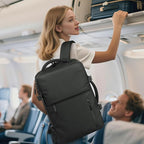 Lay Flat Carry on Travel Backpack, 30L Airline Approved, Fits 16" Laptop, USB-C & USB-A, Water Resistant, Black