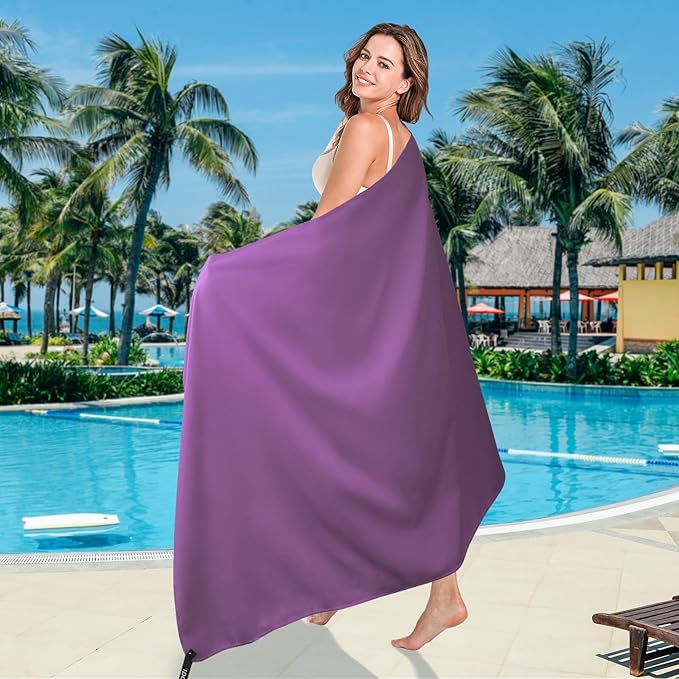 BOGI Microfiber Travel Sports Towel-Quick Dry Travel Soft Lightweight Absorbent Compact Sports Towel for Camping Gym Beach Bath Yoga Swimming Backpacking (L:60''x30''+16''x16''-Mint)