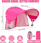 XL Universal Chair Canopy Umbrella, UPF 50+ Foldable Sun Shade Attachment with Adjustable Clamp, Fits Most Brands’ Beach, Camping, Lawn, Tanning, Zero Gravity, Lounge & Fishing Chairs