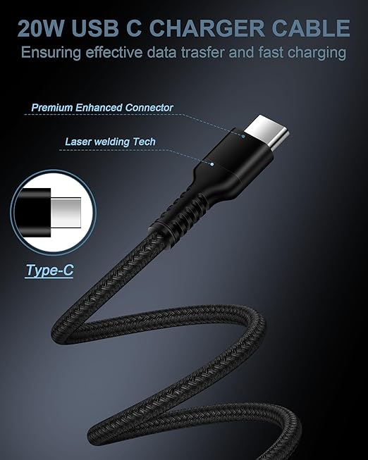 2pack-10ft USB Type C to USB-C Charger Cable for iPhone 17e 17 Pro Max, 17Pro, 17 Air, 16 16e 15, Apple Usbc Fast Charging Cord for Samsung Galaxy, Google Pixel 10 9a 9 Pro XL 8 Pro Android USB-C Wire