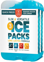 Healthy Packers Ice Packs for Lunch Boxes & Coolers - Freezer Packs - Original Cool Pack | Cooler Accessories for Beach, Camping & Fishing | Slim & Long-Lasting Reusable Ice Pack for Cooler