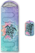 HOSIMA Cartoon Axolotl Sleeping Bags for Kids 10-12,Blue Cartoon Kids Sleeping Bags for Girls Boys,Compact Sleeping Bag for Camping Essentials and Hiking.