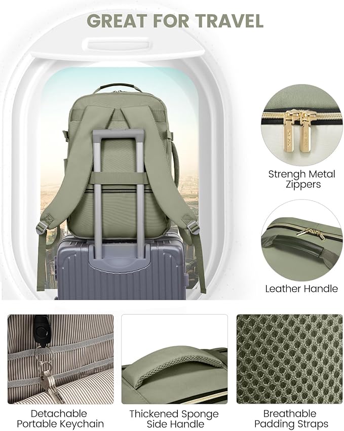 LOVEVOOK 40L Travel Backpack for Women & Men, Airline Approved Carry On Luggage with 3 Packing Cubes, TSA Overnight Bags, Waterproof Personal Item Bag, Weekender Essentials Backpacks fits 17" Laptop