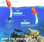 Kids Snorkel Set Dry Top Snorkeling Gear for Kids Youth Boys Girls Junior Age 5-15,Tempered Glass Swimming Diving Mask and Snorkel Set 180 Degree Panoramic View