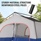 HIKERGARDEN 6-8 Person Camping Tent - Portable Family Cabin Tent for Camp, Windproof Fabric Camp Tent Outdoor for Hiking, Backpacking, Traveling