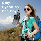 Insulated Water Bottle 64 oz, Half Gallon Water Jug Cold 48H, BPA Free Stainless Steel Bottles with Straw/Chug 2-in-1 Lid, Bag, Paracord Handle, Silicone Boot, Sports Gym School Metal Flask