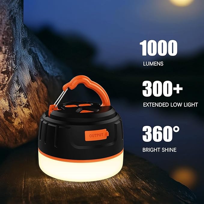 Siivton Camping Lantern Rechargeable, Power Bank 6400mAh, Tent Lights for Camping, Portable LED Camping Light with Remote, Magnetic Base, Waterproof, 5 Light Mode for Hurricane Emergency Hiking Home