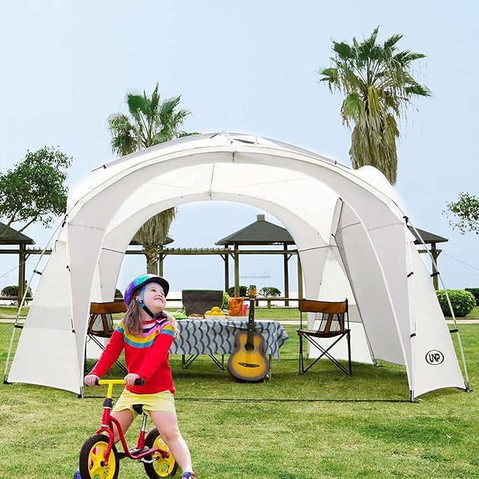 UNP Easy Beach Tent Pop Up Canopy UPF50+ Tent with Side Wall, Ground Pegs, and Stability Poles, Sun Shelter Rainproof, Waterproof for Camping Trips, Backyard Fun, Party Or Picnics