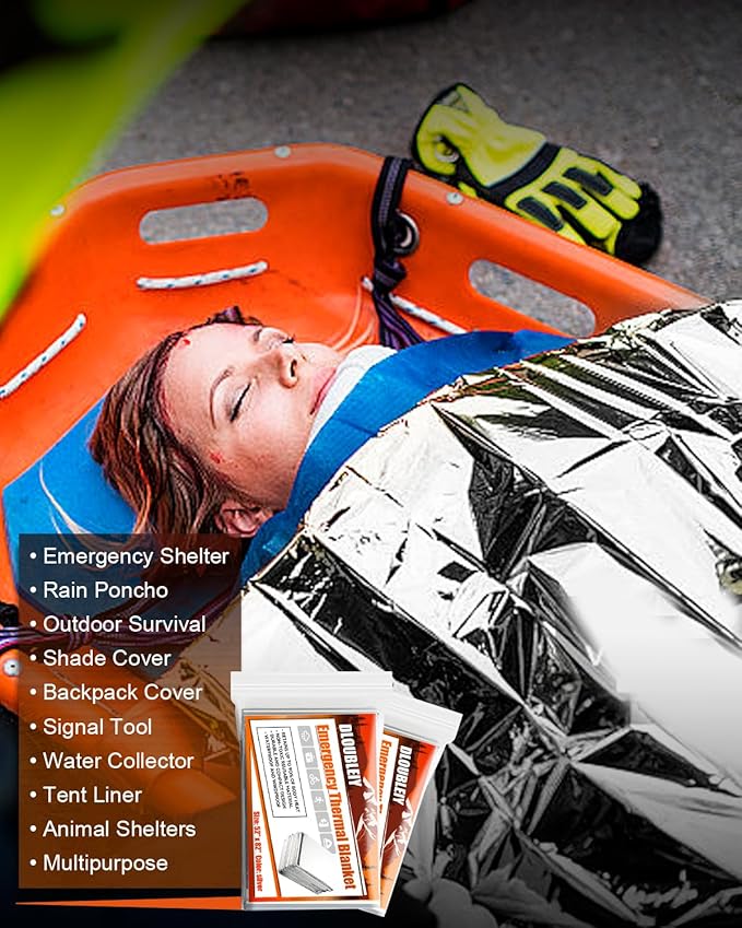 Emergency Thermal Blanket 20-Pack – Reusable Mylar Space Blanket for Camping, Car Survival Kit, Waterproof Outdoor Gear, Heavy-Duty Emergency Heat Retention