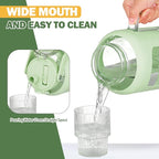 BLUEGO Water Bottle 64 oz Tumbler with Lid and Straw, Glass Water Bottle with Straw, Water Tumbler with Handle Half Gallon Water Jug Large Waterbottle for Daily Water Intake, BPA Free, Light Green