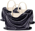 Vonty 3 Pack Silky Dust Bags for Shoes and Purses, Satin Drawstring Bag for HandBags Boots - Black Shoe Bag Silk Dust Cover Bag Protector Travel Storage Pouch(19.6 x 15.7 In)