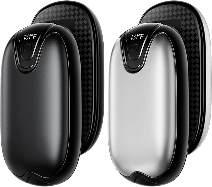 4 Pack Hand Warmers Rechargeable, 3 s Fast Heating USB 2 in 1 Pocket Hand Warmer, 3-Settings Outdoor/Indoor/Camping/Warm Gifts for Women MenKids （Write Black）