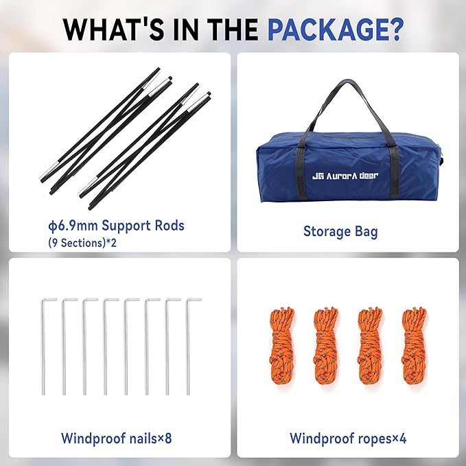 1/2/3/4 Person Tents Waterproof&Windproof Family Tents Camping-Tent,Lightweight Portable Pop Up Tent for Camping,Hiking,Mountaineering or Beach Easy to Set Up Adventures Carry Bag