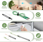 Silicone Cable Ties Reusable, Elastic Wire Organizer Ties, for Charging Cables, Electrical Cords, Computer Wires, USB Data Cable Management, Cord Organizer (6 Colors, 3 Sizes)