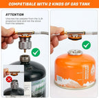 Odoland 3500W/6800W Windproof Camp Stove Camping Gas Stove with Fuel Canister Adapter, Piezo Ignition, Carry Case, Portable Collapsible Stove Burner for Outdoor Backpacking Hiking and Picnic