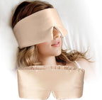 Silk Sleep Mask for Women and Men, Side Sleeper, 22 Momme Pure Mulberry Silk Total Blackout 100% Mulberry Eye Mask with Adjustable Headband Full Size, Eye Masks for Sleeping and Travel