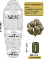 Bessport Mummy Sleeping Bag | 15-45 ℉ Extreme 3-4 Season Sleeping Bag for Adults Cold Weather– Warm and Washable, for Hiking Traveling & Outdoor Activities