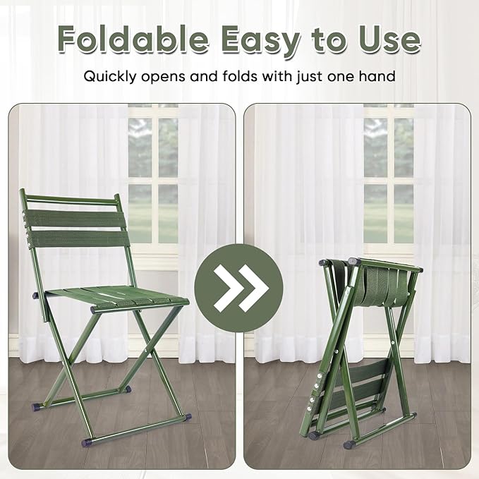 Heavy-Duty Camping with backrest Folding Stool, Outdoor Portable backrest Chair, 440lbs Heavy-Duty Portable Folding Stool, Camping, Hiking, Outdoor Fishing, picnicking, BBQ