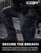CQR Men's Flex Ripstop Tactical Pants, Water Resistant Stretch Cargo Pants, Lightweight EDC Hiking Work Pants
