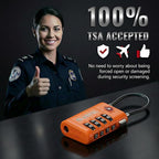 ANVIL TSA Approved Luggage Locks with Search Alert Indicator, 4-Digit Combination Suitcase Lock, Advanced TSA008 Core Heavy Duty Anti-Theft Travel Lock for Double Zippers, Backpacks (2, Orange)
