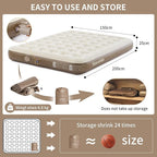 Naturehike Narrow King Size Air Mattress with Electric Built-in Pump, 79 * 71in Extra Wide Inflatable Mattress for Home, Camping, Guests, Travel, Morning View Series