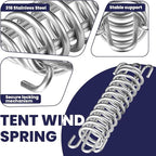 2 Pcs Stainless Steel Absorbing Spring, Heavy-Duty Porch Swing Spring and Tent Rope Spring Buckle for Hammock Chair, Punching Bag, Dog Leash, Camping and Outdoor Use